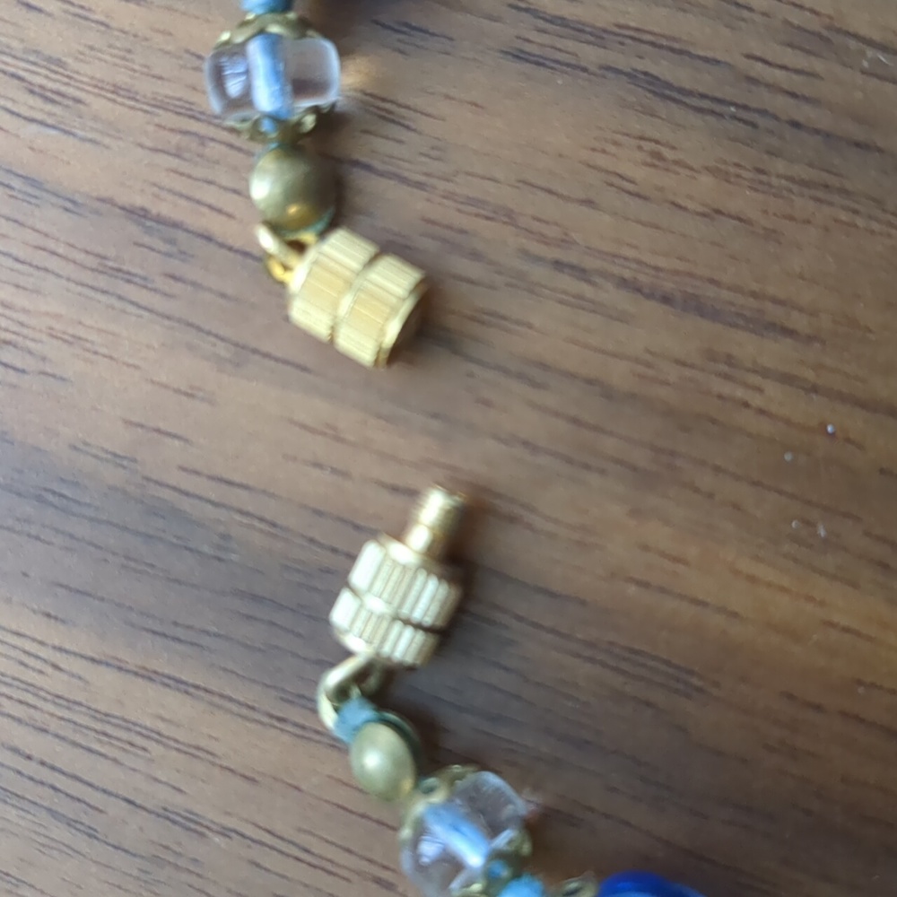 Venetian Glass Blue Beaded Necklace - Picture 5 of 7